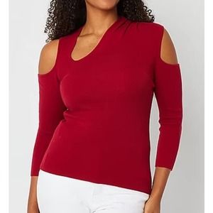 NWT Bold Elements Asymmetrical Sweater XLarge Red